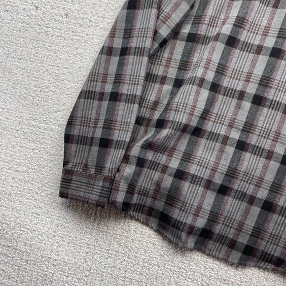 Royal Robbins Grey / Red Flannel Plaid Outdoor Button Up Shirt Size Large Camp - Picture 11 of 14